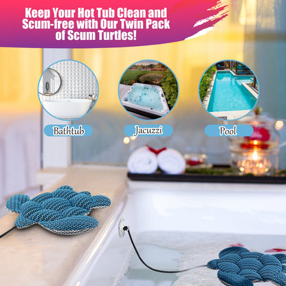 ANSLCA Hot Tub Scum Absorber, Scum Turtle Hot Tub Cleaner Hot Tub Sponges to Soak up Oils- Must Have Hot Tub Accessories for Adults Hot Tub Scum Sponge- Keeps Your Hot Tub Water Clean and Clear