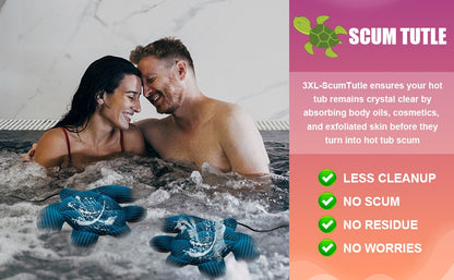 ANSLCA 2 Pack Hot Tub Scum Absorber for Spa Hot Tub Cleaner, Oversized 3XL-Scum Turtle Hot Tub Cleaner Hot Tub Sponges - Must Have Hot Tub Accessories - Keeps Your Spa Hot Tub Water Clean and Clear